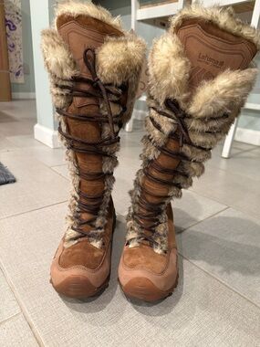Lafuma Brown Fur Tall Laceup Winter Boots